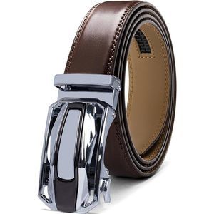 Men's Adjustable Ratchet Belt - Brown Leather Dress Belt For Men, Customizable🦁